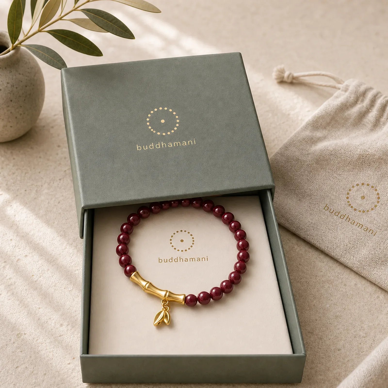 Cinnabar 999 Sterling Silver Bamboo Blessing Bracelet featuring Cinnabar, Silver, Bamboo