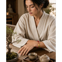 Cinnabar Bamboo Concentration Bracelet featuring Cinnabar, Bamboo, Green Aventurine