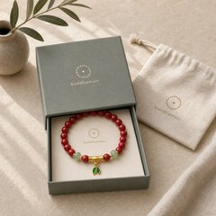 Cinnabar Bamboo Concentration Bracelet featuring Cinnabar, Bamboo, Green Aventurine