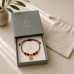 Cinnabar Bead Fu Character Charm Blessing Braided String Bracelet (Extra 30% Off | USE CODE: FS30) featuring Cinnabar, Fu Character, Copper