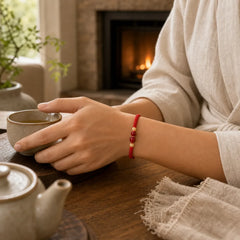 Cinnabar Blessing Red String Bracelet For Kids featuring Cinnabar, Red String