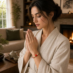 Cinnabar Chinese Zodiac Concentration Hand-Woven Red String Bracelet featuring Cinnabar, Red String, Dragon