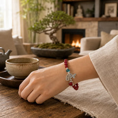 Cinnabar Copper Butterfly Love Bracelet featuring Cinnabar, Copper, Butterfly