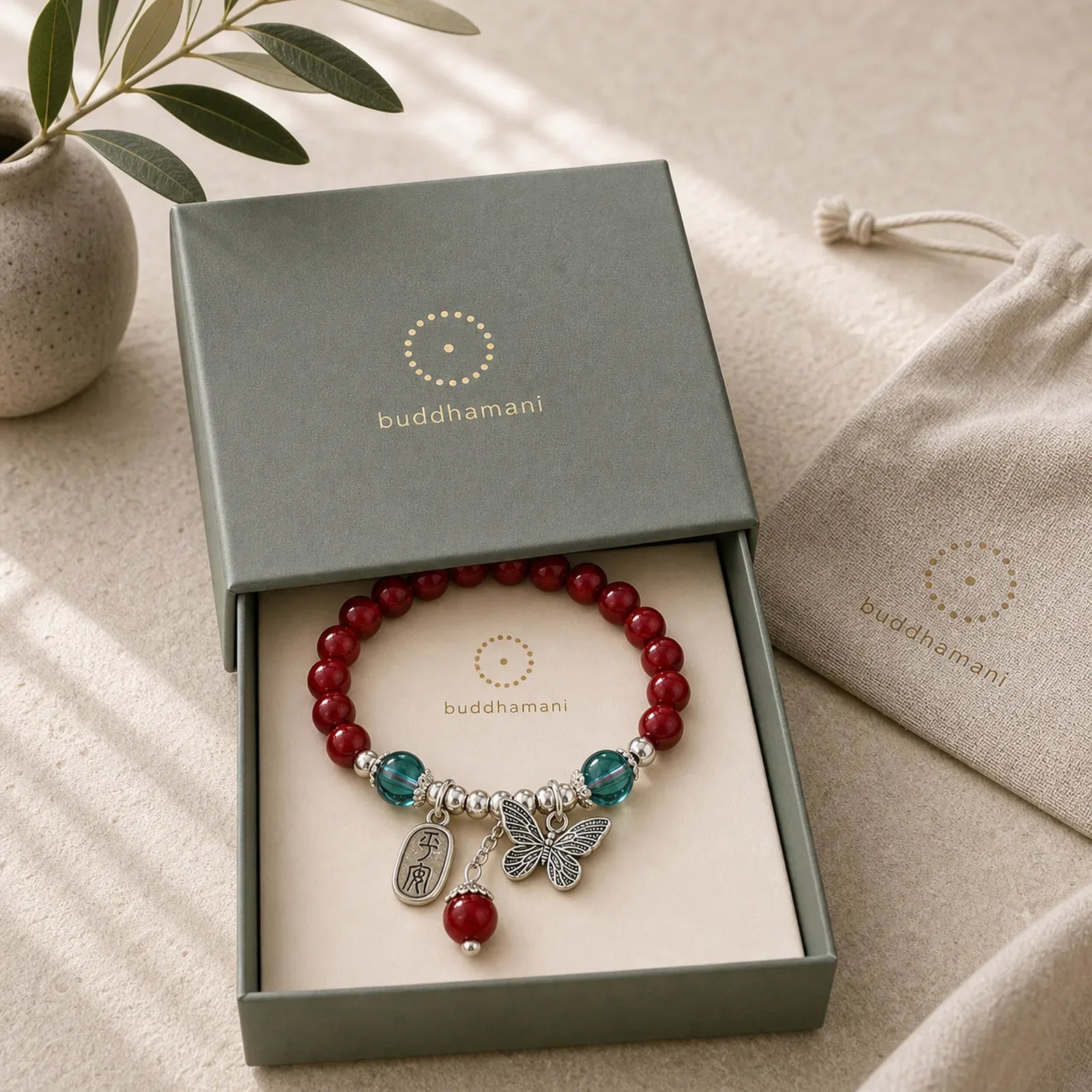 Cinnabar Copper Butterfly Love Bracelet featuring Cinnabar, Copper, Butterfly