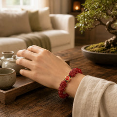 Cinnabar Double PIXIU Keep Away Evil Spirits Bracelet featuring Cinnabar, Pixiu