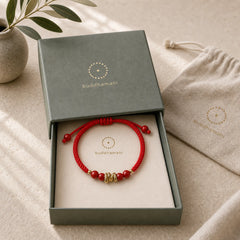 Cinnabar Handmade Year Of Snake String Protection Braided Bracelet featuring Cinnabar, Goldstone, Red String