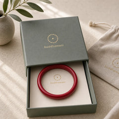 Cinnabar Heart Sutra Engraving Blessing Bangle Bracelet featuring Cinnabar, Jade