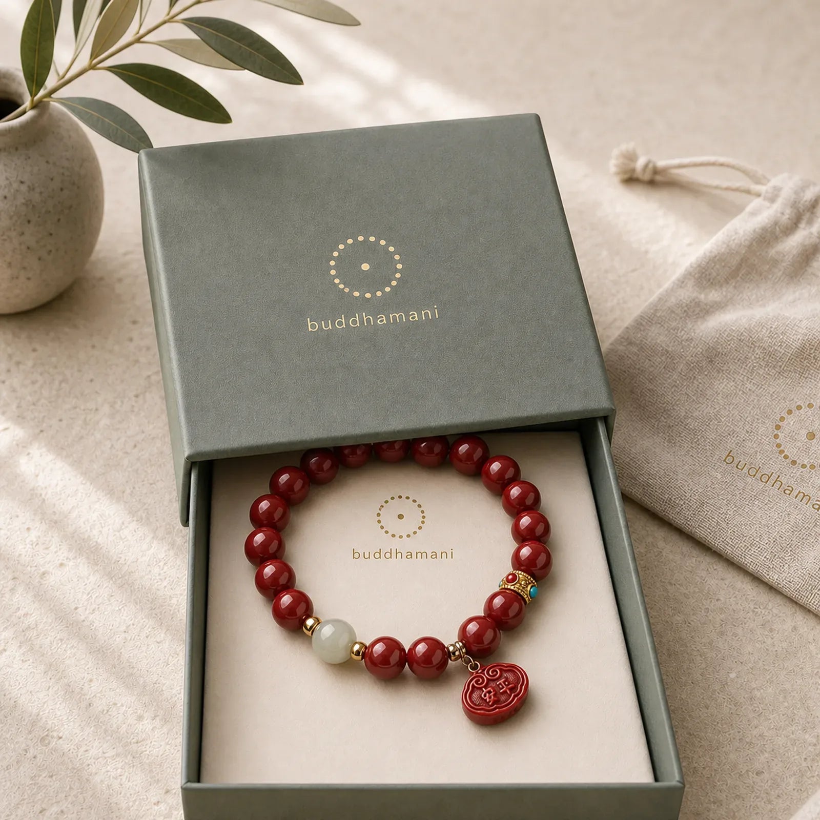 Cinnabar Jade Healing Protection Charm Bracelet (Extra 35% Off | USE CODE: FS35) featuring Cinnabar, Jade, Copper
