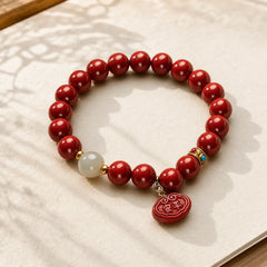 Cinnabar Jade Healing Protection Charm Bracelet (Extra 35% Off | USE CODE: FS35) featuring Cinnabar, Jade, Copper