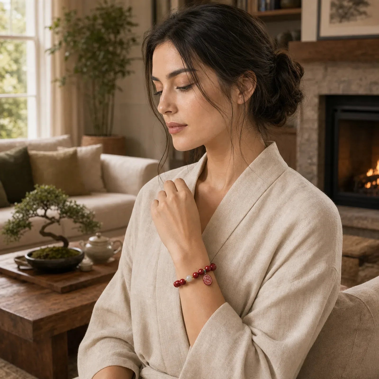 Cinnabar Jade Healing Protection Charm Bracelet (Extra 35% Off | USE CODE: FS35) featuring Cinnabar, Jade, Copper