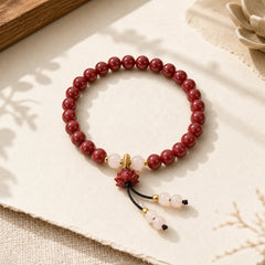 Cinnabar Lotus Enlightenment Bracelet featuring Cinnabar, Lotus, Lotus Symbol