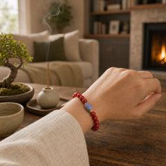 Cinnabar Moonstone PiXiu Blessing Bracelet featuring Cinnabar, Moonstone, Pixiu