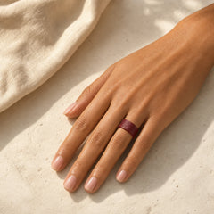 Cinnabar Om Mani Padme Hum Heart Sutra Blessing Ring featuring Cinnabar, Om Mani Padme Hum, Om