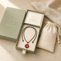 Cinnabar Peace Buckle Calm Blessing Necklace Pendant (Extra 35% Off | USE CODE: FS35) featuring Cinnabar, Peace Buckle, Copper