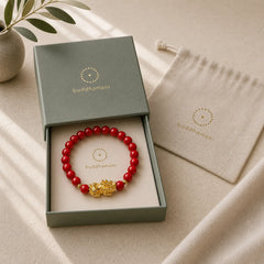 Cinnabar PiXiu Calm Blessing Bracelet featuring Cinnabar, Pixiu, Copper