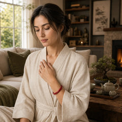 Cinnabar Plain Heart Sutra Calm Bracelet Bangle featuring Cinnabar, Jade