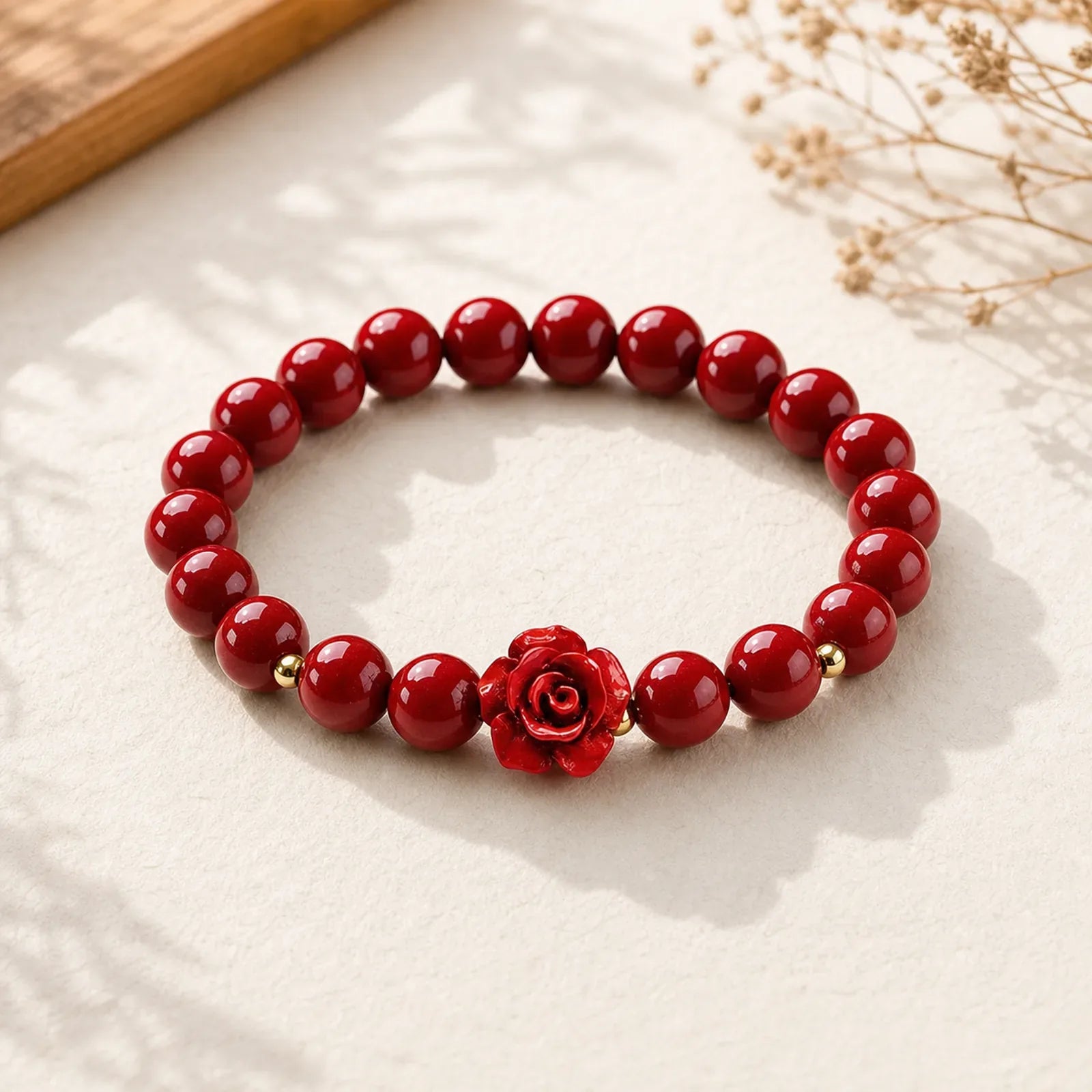 Cinnabar Rose Calm Bracelet featuring Cinnabar