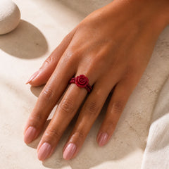 Cinnabar Rose Garnet Beads Concentration Ring featuring Cinnabar, Garnet