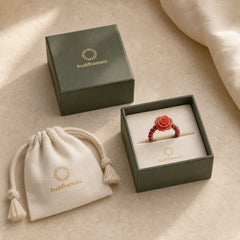 Cinnabar Rose Garnet Beads Concentration Ring featuring Cinnabar, Garnet