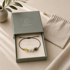 Citrine Green Aventurine Pyrite Success Rope Card Bracelet featuring Citrine, Green Aventurine, Pyrite