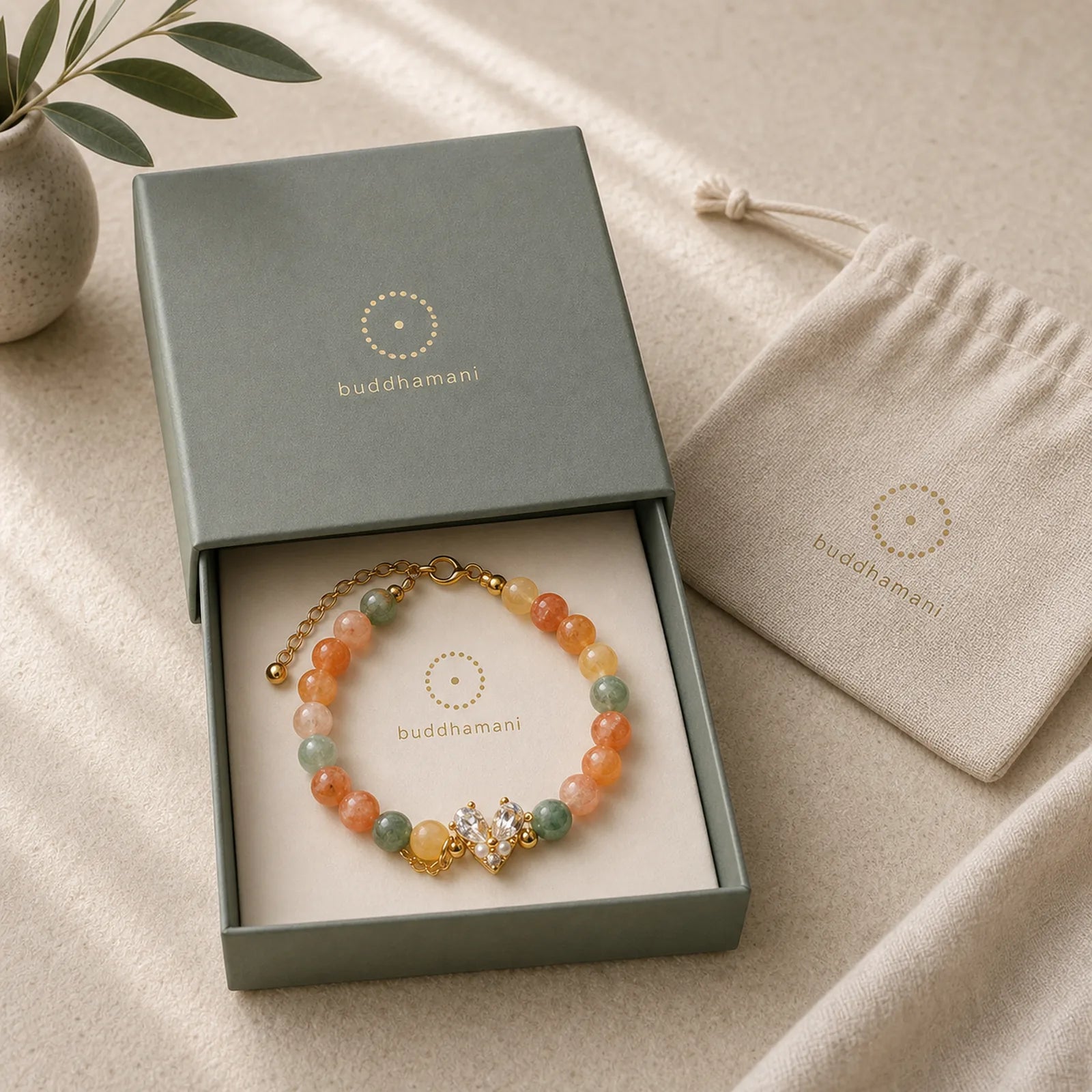 Citrine Green Crystal Prosperity Bracelet featuring Citrine, Green Crystal
