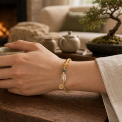 Citrine PiXiu Fu Character Prosperity String Braided Bracelet featuring Citrine, Pixiu, Fu Character