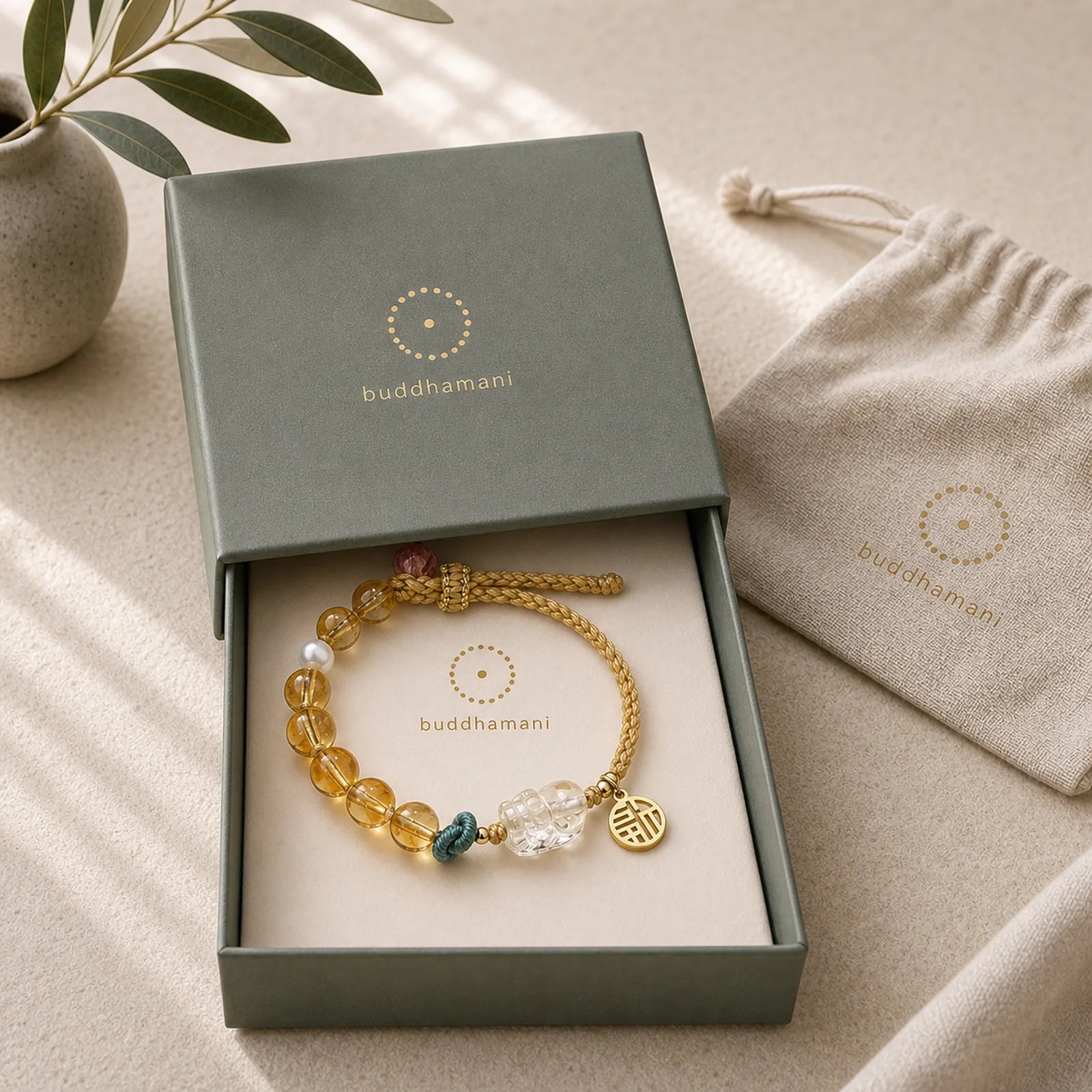 Citrine PiXiu Fu Character Prosperity String Braided Bracelet featuring Citrine, Pixiu, Fu Character