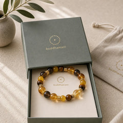 Citrine Topaz Tiger Eye Happiness Bracelet featuring Citrine, Topaz, Tiger Eye