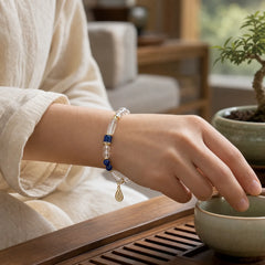 Clear Quartz Zakiram Protection Bracelet featuring Clear Quartz / White Crystal, Silver, Copper