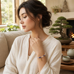 Clear Quartz Zakiram Protection Bracelet featuring Clear Quartz / White Crystal, Silver, Copper