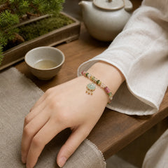 Colorful Abacus Beads Auspicious Cloud Tourmaline Positive Bracelet featuring Tourmaline