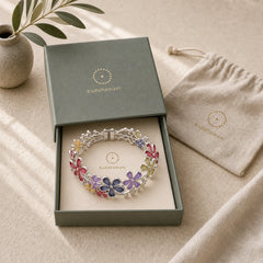 Colorful Butterfly Flowers Love Alloy Elastic Bracelet Bangle featuring Butterfly, Feng Shui Butterfly
