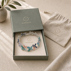 Colorful Butterfly Love Alloy Elastic Bracelet Bangle featuring Butterfly, Feng Shui Butterfly