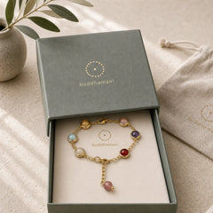 Colorful Crystal Amethyst Strawberry Quartz Balance Bracelet featuring Amethyst, Strawberry Quartz, Rose Quartz