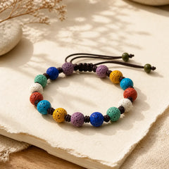 Colorful Lava Rock Support Bracelet featuring Lava Rock