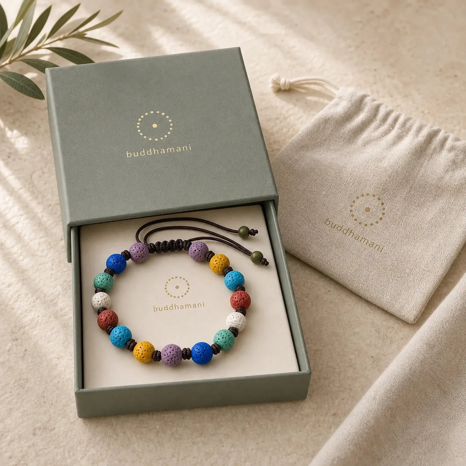 Colorful Lava Rock Support Bracelet featuring Lava Rock