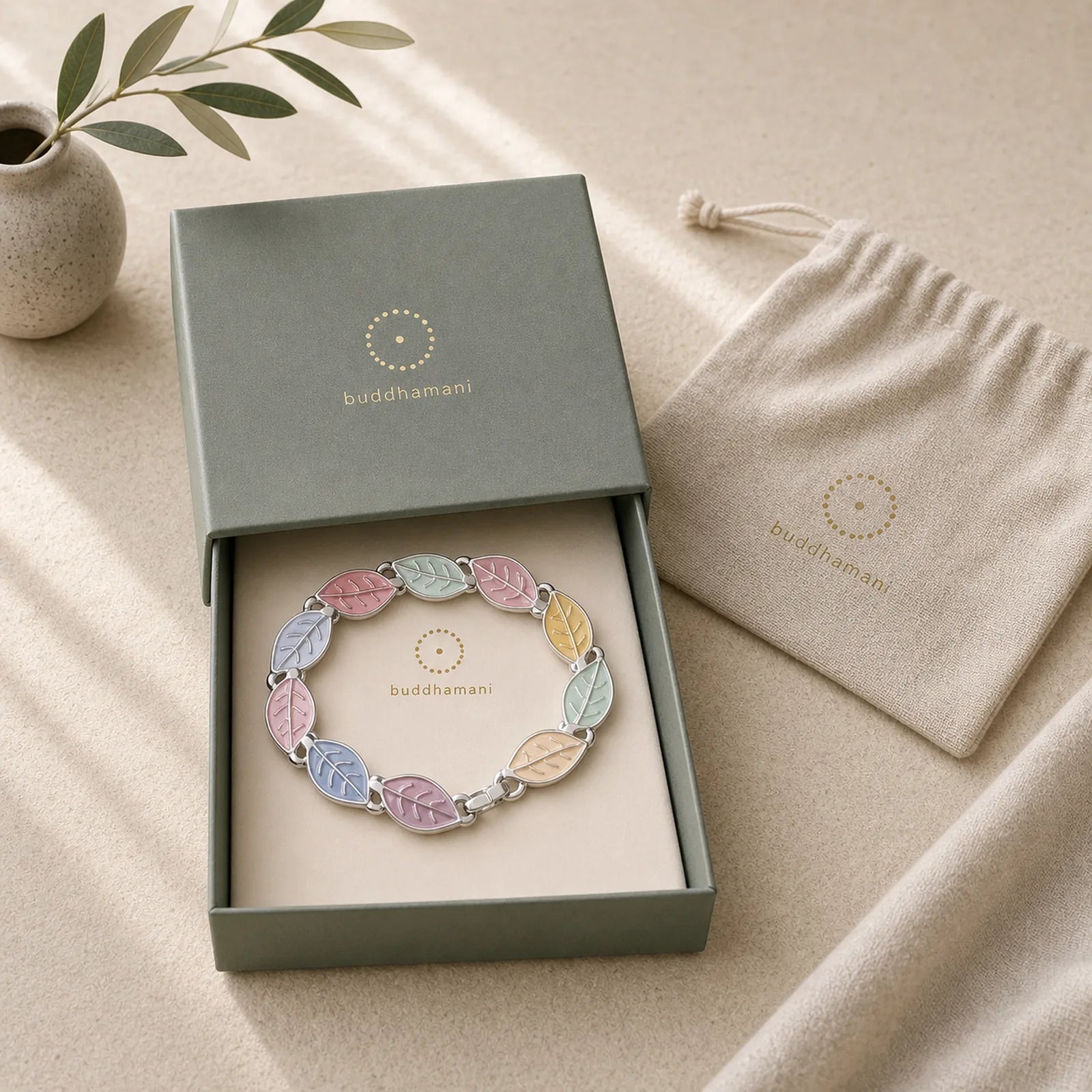 Colorful Leaves Alloy Luck Elastic Bracelet Bangle featuring Copper