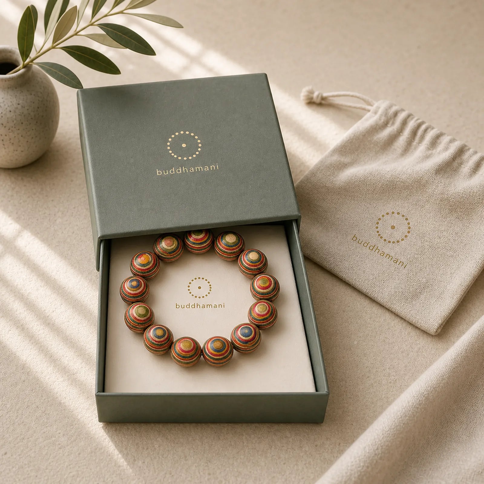 Colorful Rainbow Eucalyptus Balance Bracelet featuring Rainbow Eucalyptus