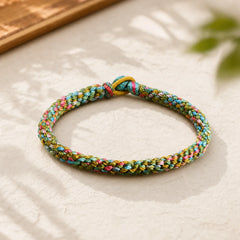 Colorful Rope Luck Handcrafted Braided Child Adult Bracelet featuring Five Elements, Dragon
