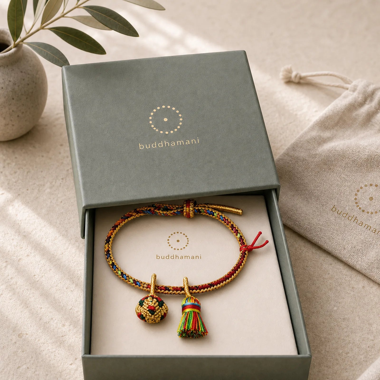 Colorful Rope Luck Handmade Zongzi Golden Ball Charm Bracelet featuring Five Elements, Dragon