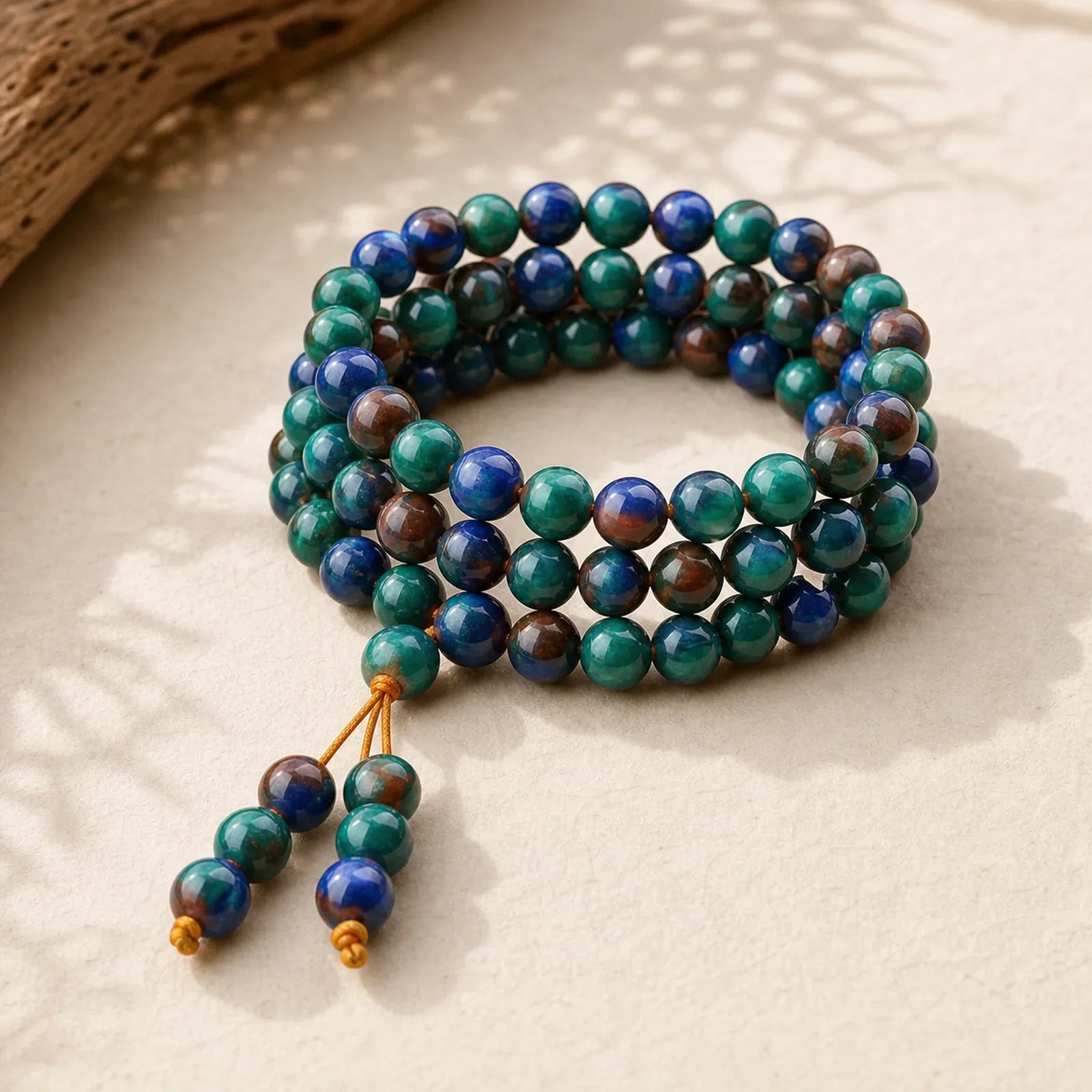 Colorful Sea Willow Mala Positive Bracelet Ring featuring Colorful Sea Willow
