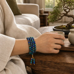 Colorful Sea Willow Mala Positive Bracelet Ring featuring Colorful Sea Willow