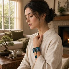 Colorful Sea Willow Mala Positive Bracelet Ring featuring Colorful Sea Willow