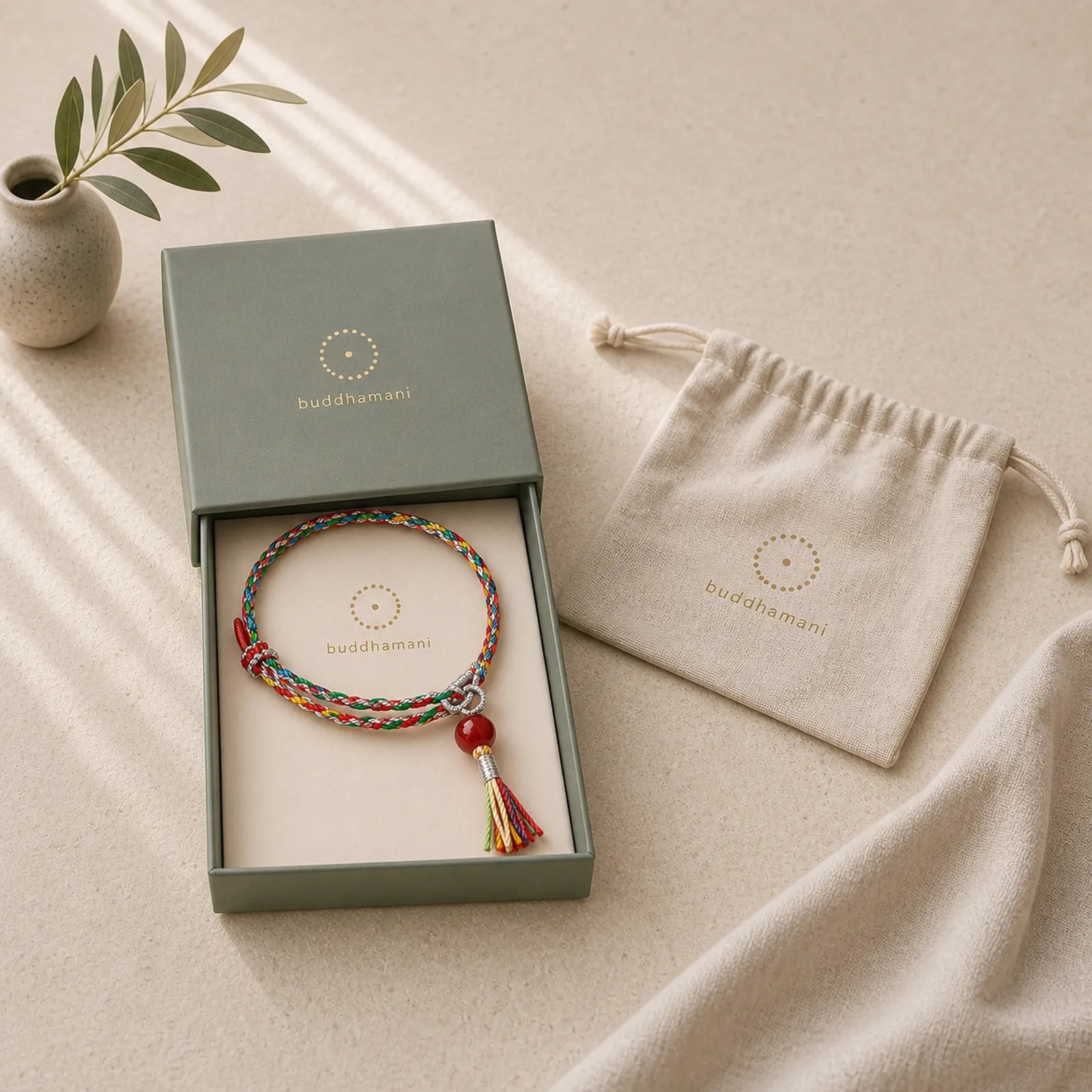 Colorful String Cinnabar Concentration Bracelet featuring Cinnabar