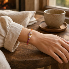 Colorful String Heart Knot Protection Braided Bracelet featuring