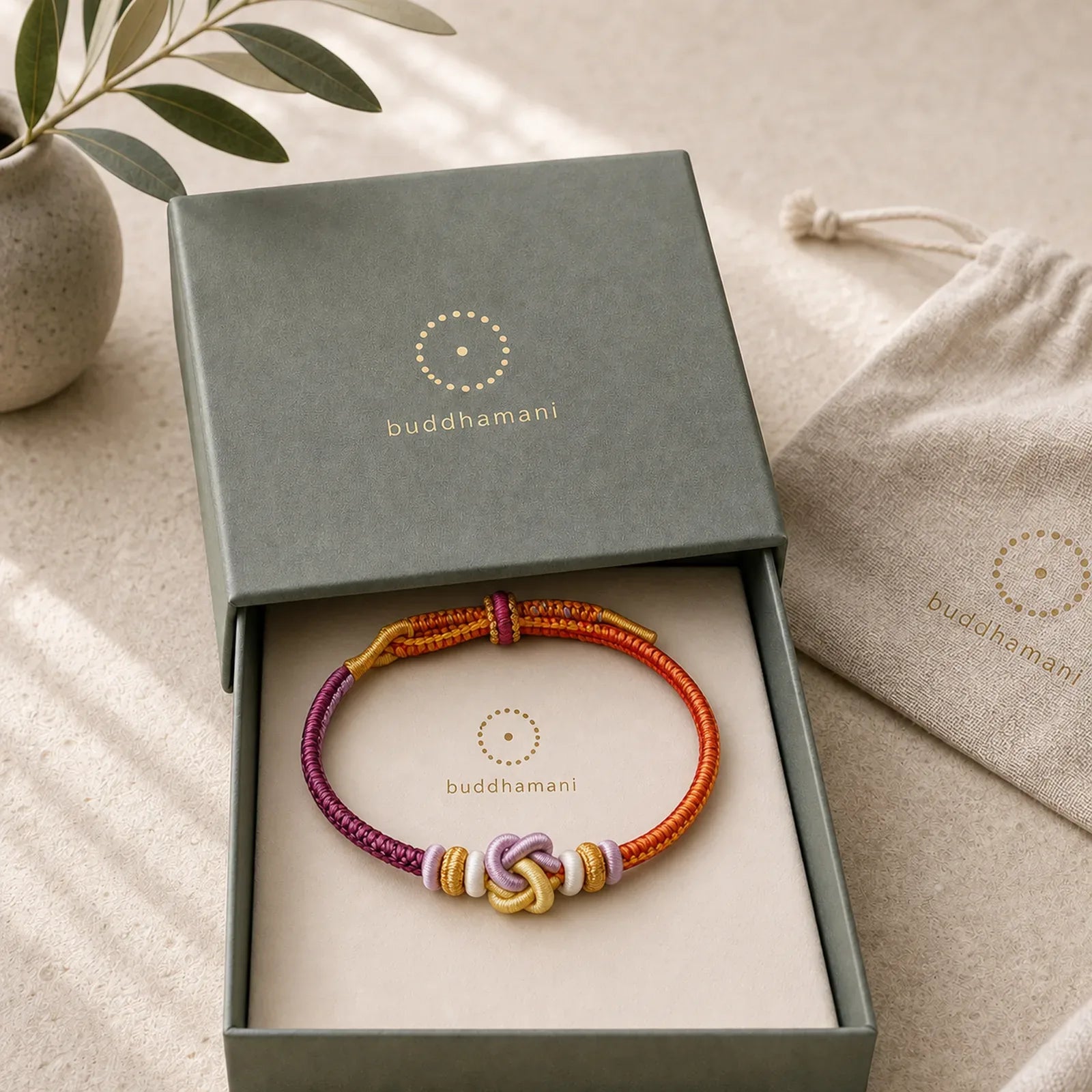 Colorful String Heart Knot Protection Braided Bracelet featuring