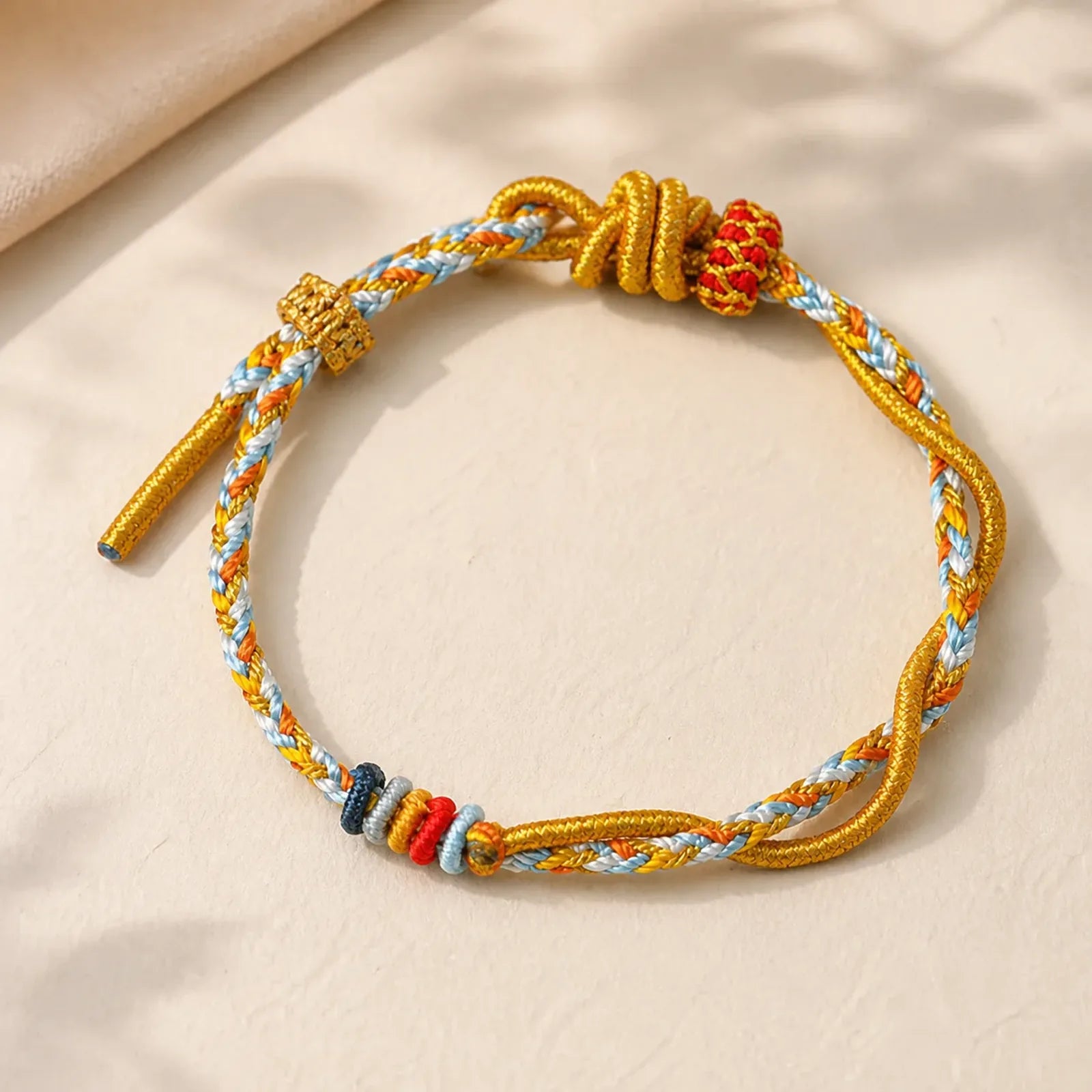Colorful String Snake Dragon Year of the Snake Luck Bracelet featuring Dragon, Red String