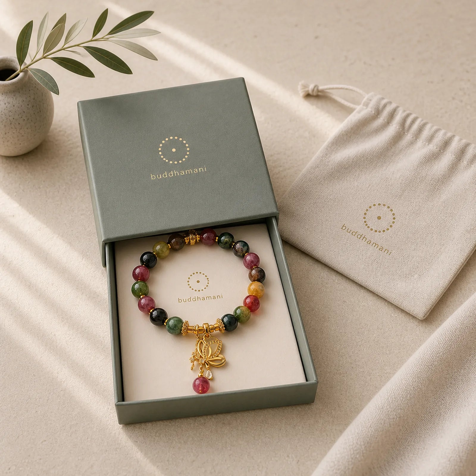 Colorful Tourmaline Butterfly Charm Wisdom Bracelet featuring Tourmaline, Butterfly, Feng Shui Butterfly