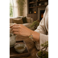 Colorful Zircon Copper Wealth Luck Rotation Bracelet Necklace Pendant featuring Copper, Red String