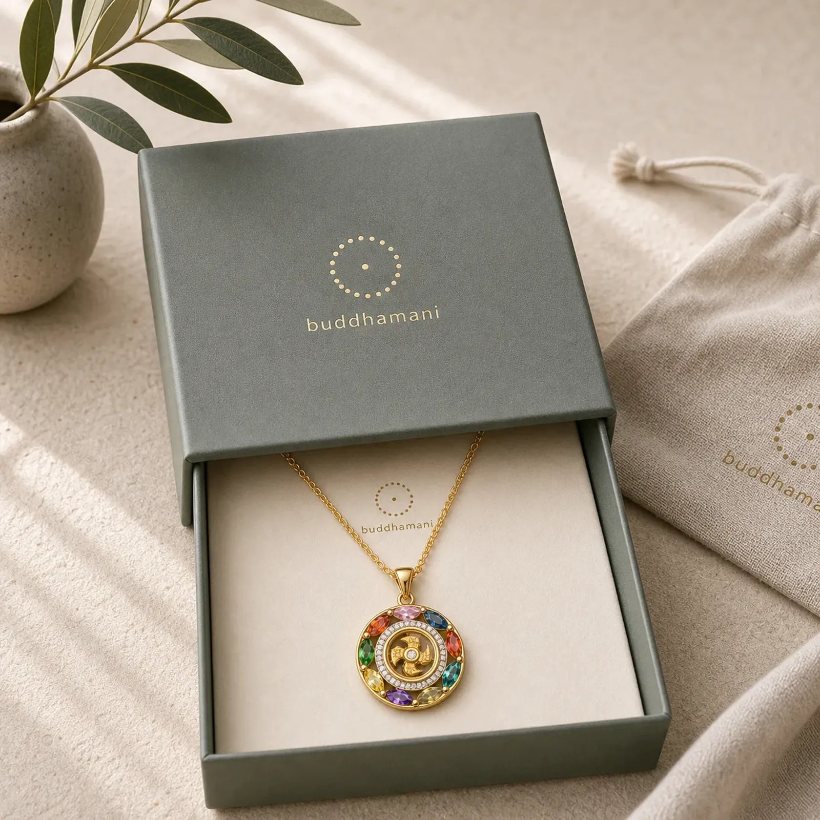 Colorful Zircon Copper Wealth Luck Rotation Bracelet Necklace Pendant featuring Copper, Red String